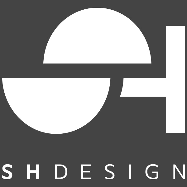 logo sh design bianco
